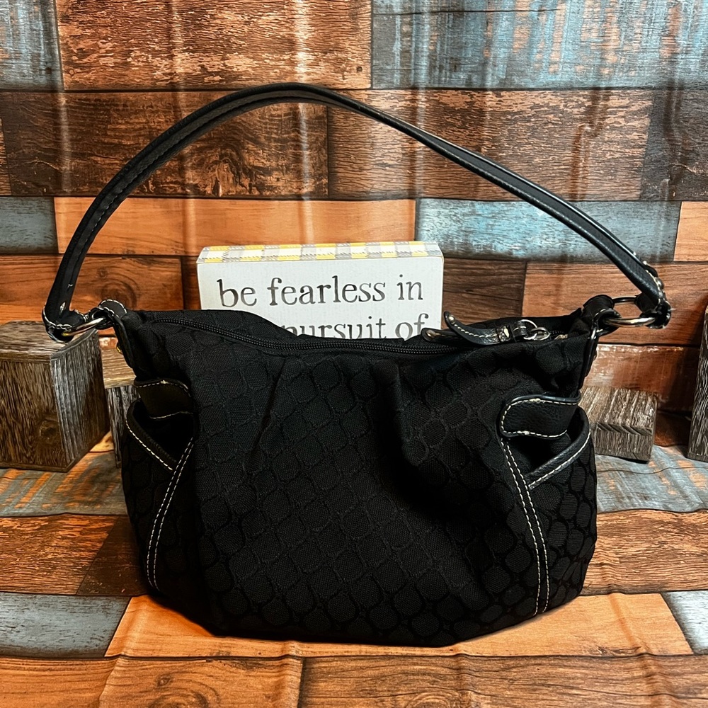 EUC Nine West Medium Fabric Hobo Shoulder Bag (Black)